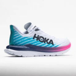 HOKA Mach 5 Women's White/Scuba Blue -Fashion Shoe Store 048542 6