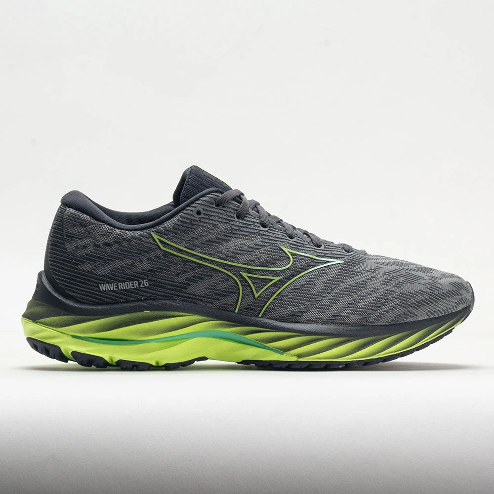 Mizuno Wave Rider 26 Mesh Men's Ultimate Grey/Neo Lime Mizuno Wave Rider 26 Mesh Men's Ultimate Grey/Neo Lime -Fashion Shoe Store 048655 3