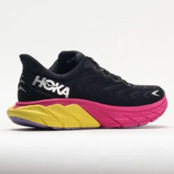 HOKA Arahi 6 Women's Black/Pink Yarrow -Fashion Shoe Store 049237 6