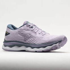 Mizuno Wave Sky 6 Women's Pastel Lilac/White -Fashion Shoe Store 049691 5