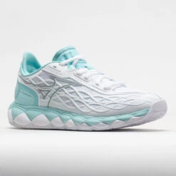Mizuno Wave Enforce Tour AC Women's White/Tanager Turquoise -Fashion Shoe Store 117145 5